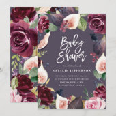 Rosa, Bordeaux, + Feigenfarbenfloral und Skript (Vorne/Hinten)