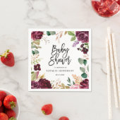 Rosa, Bordeaux, + Feigenfarbenfloral und Skript Serviette (Beispiel)