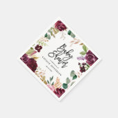 Rosa, Bordeaux, + Feigenfarbenfloral und Skript Serviette (Ecke)