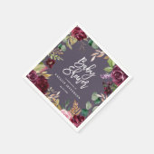 Rosa, Bordeaux, + Feigenfarbenfloral und Skript Serviette (Ecke)