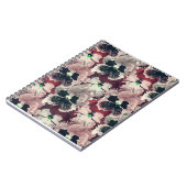 Rosa, bordeauxfarbene Blume Notizblock (Linke Seite)