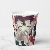 Rosa, bordeauxfarbene Blume Pappbecher (Links)