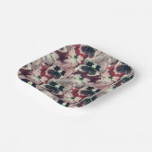 Rosa, bordeauxfarbene Blume Pappteller (Gewinkelt)