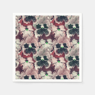 Rosa, bordeauxfarbene Blume Serviette