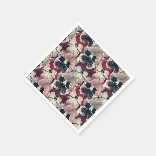 Rosa, bordeauxfarbene Blume Serviette (Ecke)