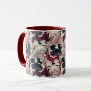 Rosa, bordeauxfarbene Blume Tasse