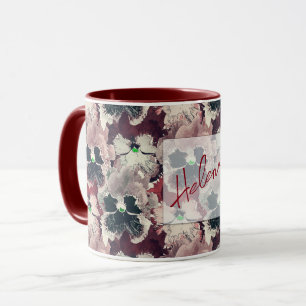 Rosa, bordeauxfarbene Blume Tasse