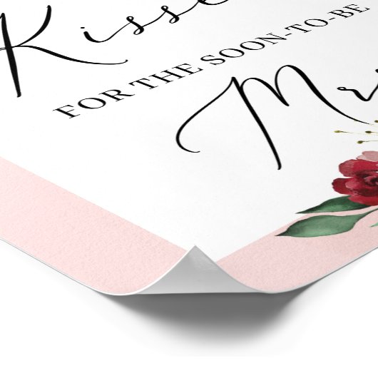 Rosa bordeauxfarbene Blüte wie viele Küsse Zeichen Poster (Ecke)