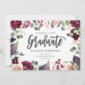 Rosa bordeauxfarbene Graduiertenkarte (Vorderseite)