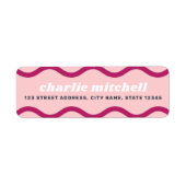 Rosa bordeauxrote Retro-Rücksendeadresse (Vorne)