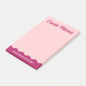 Rosa bordeauxroter Retro-individuelle Name Post-it Klebezettel (angewinkelt)