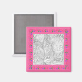 Rosa Border Blume 012 Foto Magnet (Vorderseite/Rückseite)