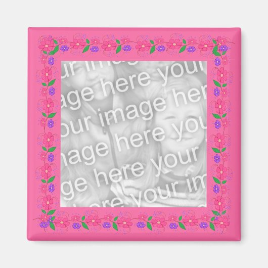 Rosa Border Blume 012 Foto Magnet (Vorne)