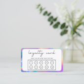 Rosa Border Imitate Holographic Loyalty Card Visitenkarte (Stehend Vorderseite)