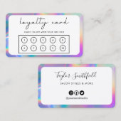 Rosa Border Imitate Holographic Loyalty Card Visitenkarte (Vorne/Hinten)