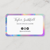 Rosa Border Imitate Holographic Loyalty Card Visitenkarte (Rückseite)