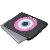 rosa böser Blick anpassbar Laptopschutzhülle (Vorne Knopf)