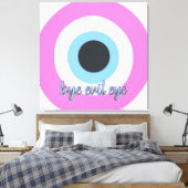 rosa böser Blick anpassbare Leinwandkunst 🧿 Leinwanddruck (Insitu (Schlafzimmer))