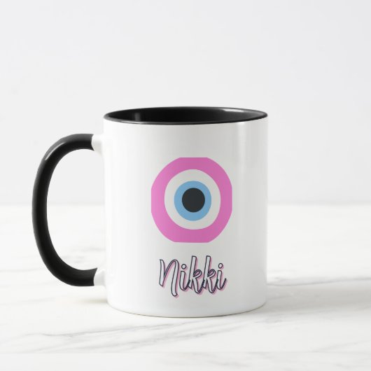 rosa böser Blick Tasse || anpassbar  (Links)