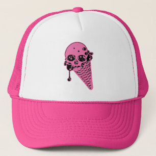 Rosa Böser Eiscreme-Kegel-Truckerhut Truckerkappe