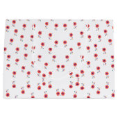 Rosa Botanik Vintages Blumenmuster einzigartig Große Geschenktüte (Vorderseite)