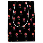 Rosa Botanik Vintages Blumenmuster einzigartig Mittlere Geschenktüte (Vorderseite)