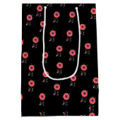 Rosa Botanik Vintages Blumenmuster einzigartig Mittlere Geschenktüte (Rückseite)