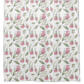 Rosa Botanisch Duschvorhang (Vorderseite)