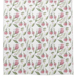 Rosa Botanisch Duschvorhang