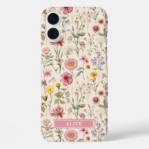 Rosa botanische Aquarell-Blumen-Name