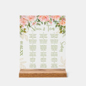 Rosa Botanische Floralgoldene Hochzeit Acrylschild (Vorderseite)