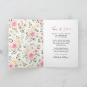 Rosa Botanische Hochzeit Dankeskarte (Innenseite)