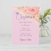 Rosa botanische Hochzeitseinladung Einladung (Stehend Vorderseite)