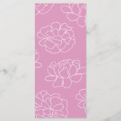 Rosa Botanische Moderne Hochzeitskarte Menükarte (Rückseite)