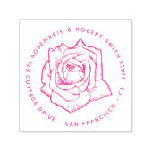Rosa Botanische Rose Blume Rücksendeadresse Blumen Permastempel (Design)