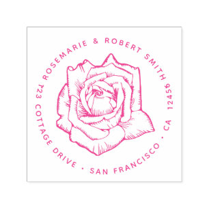 Rosa Botanische Rose Blume Rücksendeadresse Flora Permastempel