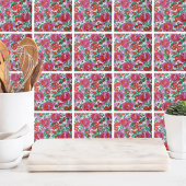 Rosa Botanische Rose Blumenmuster Fliese