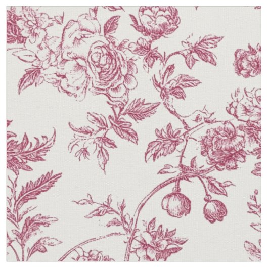 Rosa Botanische Toile Stoff (Nahaufnahme)