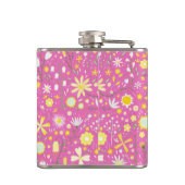 Rosa botanische Wildblume Flachmann (Rückseite)