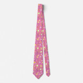 Rosa Botanische Wildblume Floral Neck Tie Krawatte (Vorderseite)