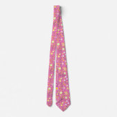 Rosa Botanische Wildblume Floral Neck Tie Krawatte (Rückseite)