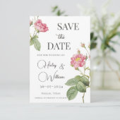 Rosa Botanischer Blumenchor Save the Date Einladung (Stehend Vorderseite)