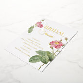 Rosa Botanisches Brautparty Folieneinladung (Gedreht)