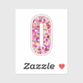 Rosa botanisches Monogramm Blumeninitial O Aufkleber (Blatt)