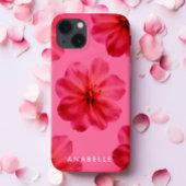 Rosa Botanisches Muster Monogramm Case-Mate iPhone Hülle