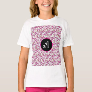 Rosa botanisches Rebenmuster Elegantes Blumenbla T-Shirt