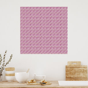 Rosa botanisches Weinmuster Blumennaturdesign Poster