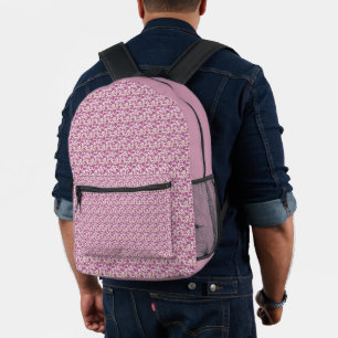 Rosa botanisches Weinrankenmuster Blumennaturdesig Bedruckter Rucksack