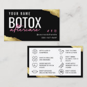 Rosa Botox Aftercare-Karte Visitenkarte (Vorne/Hinten)