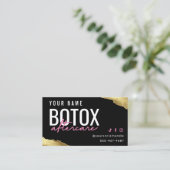Rosa Botox Aftercare-Karte Visitenkarte (Stehend Vorderseite)